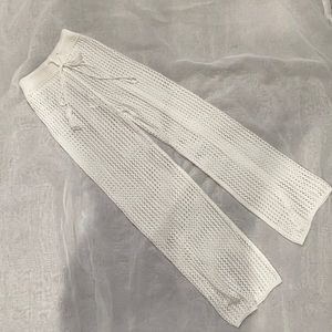 White mesh swimsuit coverup pants (never worn)